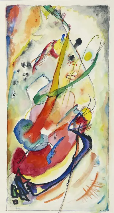 Entwurf zu einem Wandbild für Edwin R. Campbell Nr. 1 av Wassily Kandinsky