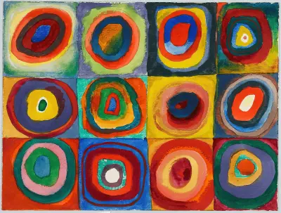 Quadrate mit konzentrischen Ringen av Wassily Kandinsky