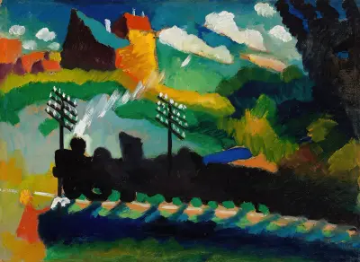 Railway near Murnau av Wassily Kandinsky