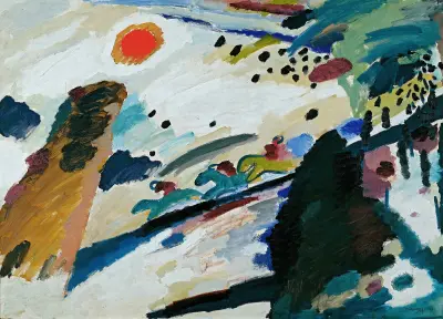 Romantic landscape av Wassily Kandinsky