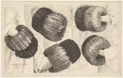 Ein Muff in fünf Ansichten, 1645 – Nr. 2 von Wenceslaus Hollar