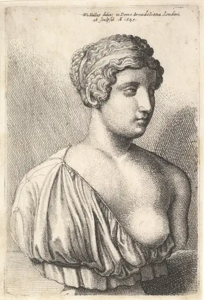 Antike Büste einer Frau von Wenceslaus Hollar