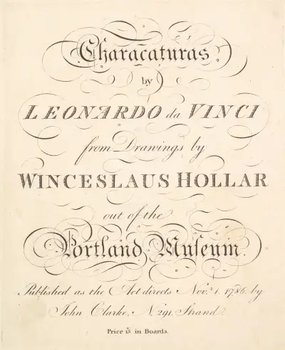 Karikaturen von Leonardo da Vinci, Tafel 1 von Wenceslaus Hollar