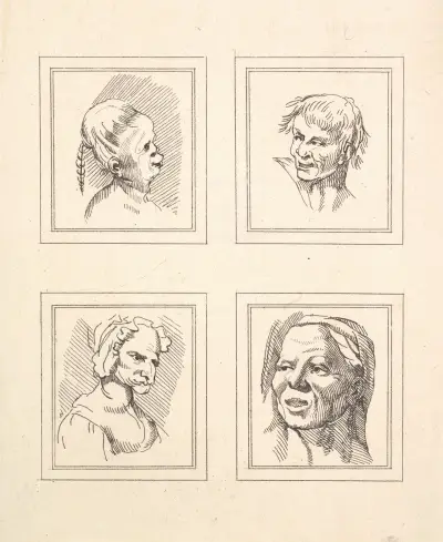 Karikaturen von Leonardo da Vinci, Taf. 06 von Wenceslaus Hollar