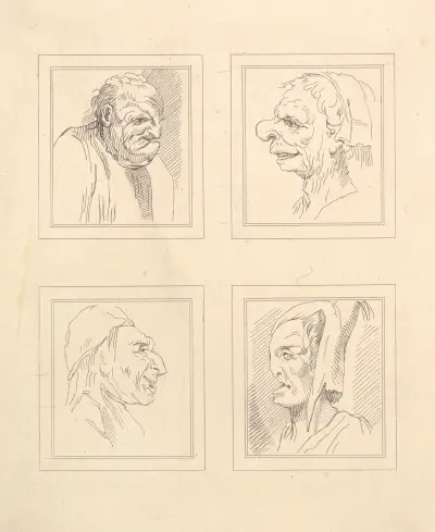 Karikaturen nach Leonardo da Vinci Taf. 9 von Wenceslaus Hollar