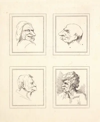 Karikaturen von Leonardo da Vinci, Taf. 10 von Wenceslaus Hollar