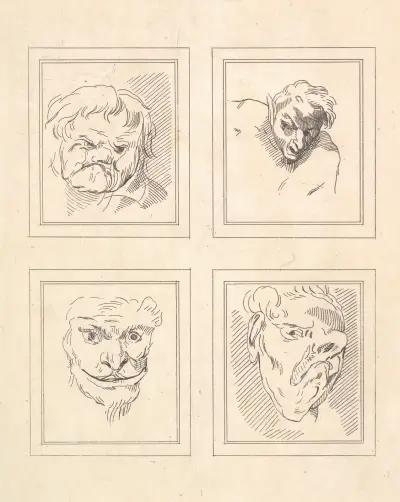 Karikaturen von Leonardo da Vinci, Taf. 11 von Wenceslaus Hollar