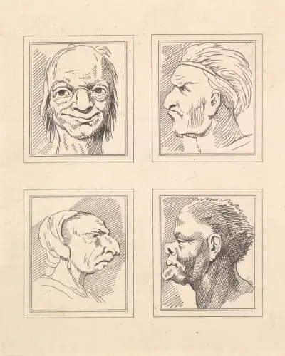 Karikaturen von Leonardo da Vinci, Tafel 12 von Wenceslaus Hollar