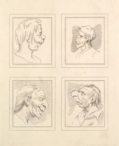 Karikaturen von Leonardo da Vinci, Taf. 17 von Wenceslaus Hollar
