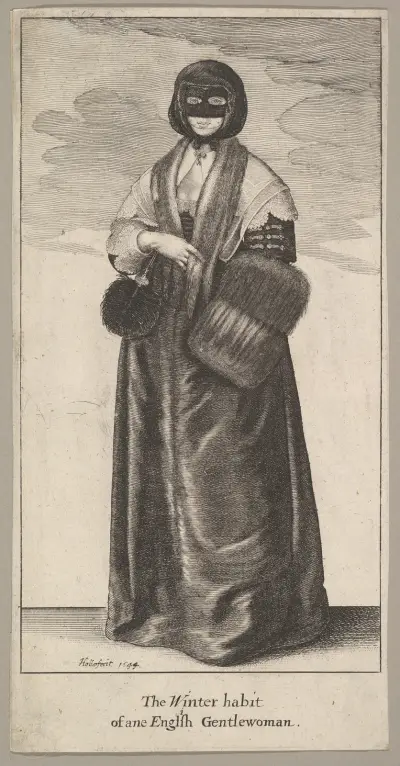 Englische Dame in Winterkleidung von Wenceslaus Hollar