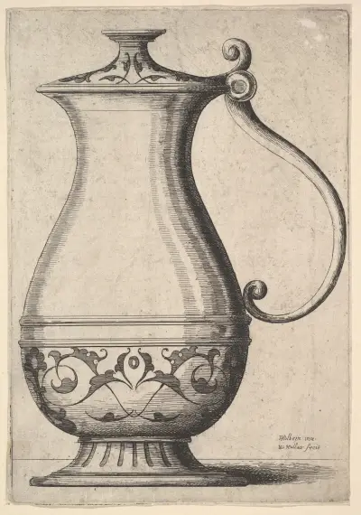 Krug mit Arabesken auf dem Fuß von Wenceslaus Hollar