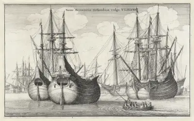 Naues Mercatoriæ Hollandicæ, vulgo VLIETEN von Wenceslaus Hollar