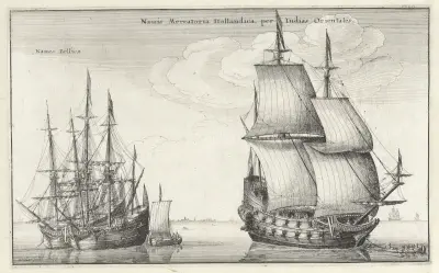 Holländische Handelsschiffe über Westindien von Wenceslaus Hollar