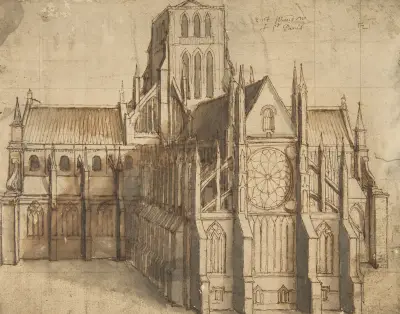 Alte St.-Pauls-Kathedrale in London, von Osten gesehen von Wenceslaus Hollar