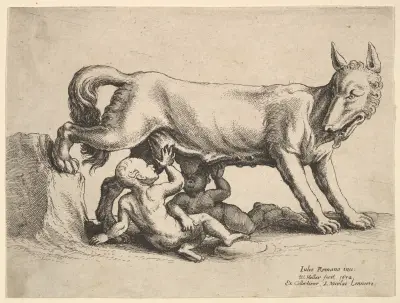 Romulus und Remus von Wenceslaus Hollar