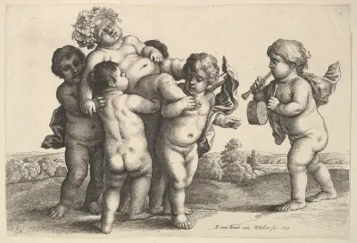 Sechs Jungen von Wenceslaus Hollar