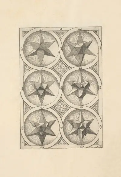 Perspectiva Corporum Regularium (Perspective of regular solids) Pl.07 av Wenzel Jamnitzer