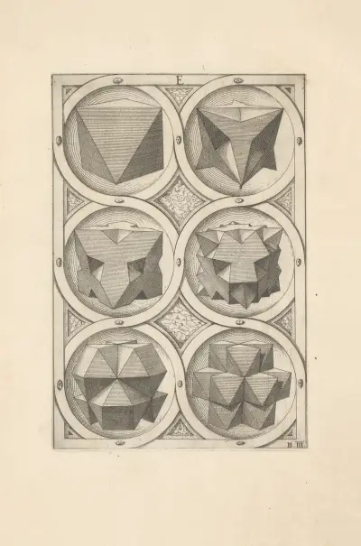 Perspectiva Corporum Regularium (Perspective of regular solids) Pl.09 av Wenzel Jamnitzer