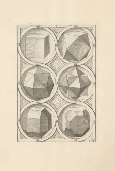 Perspectiva Corporum Regularium (Perspektiv över regelbundna kroppar) Pl.11 av Wenzel Jamnitzer