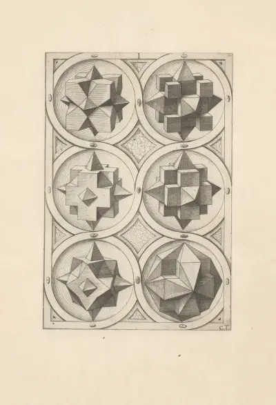 Perspectiva Corporum Regularium (Perspective of regular solids) Pl.12 av Wenzel Jamnitzer