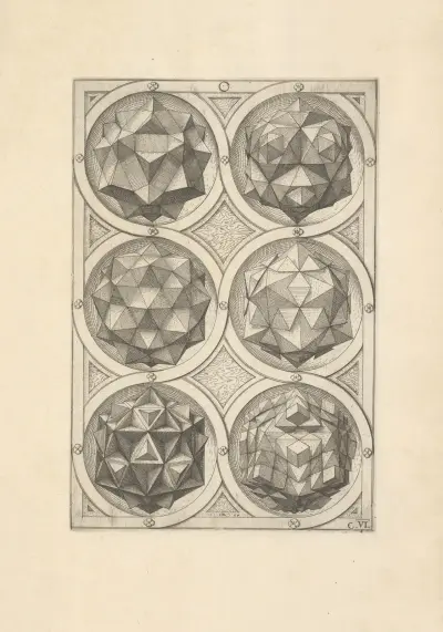 Perspectiva Corporum Regularium (Perspective of regular solids) Pl.15 av Wenzel Jamnitzer