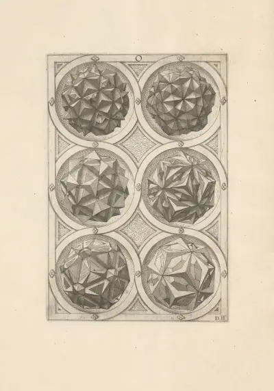 Perspectiva Corporum Regularium (Perspective of regular solids) Pl.16 av Wenzel Jamnitzer