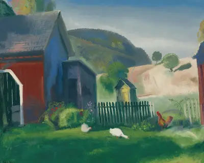 Gårdsplan med höns av George Wesley Bellows