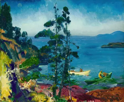 Kvällsblått (Skötseln av hummertinorna, tidig morgon) av George Wesley Bellows