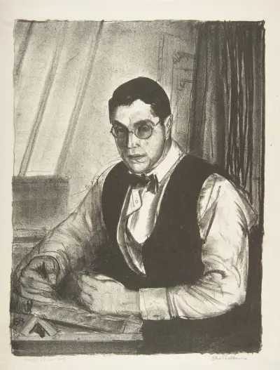 Gene Speicher Drawing on a Stone av George Wesley Bellows
