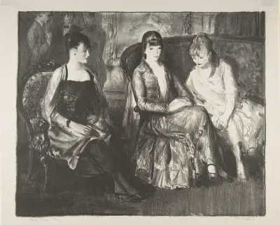 Marjorie, Emma and Elsie av George Wesley Bellows