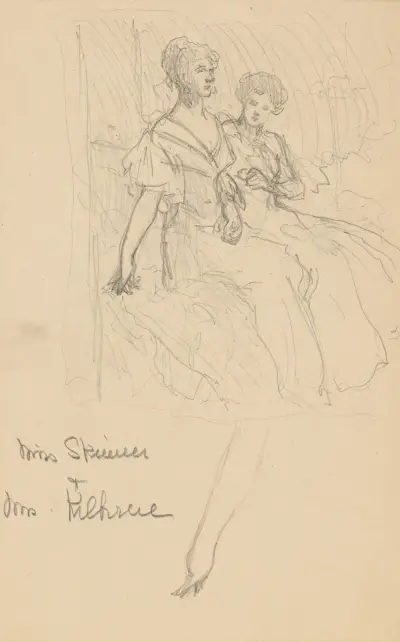 Studie för The Skinner Sisters av John White Alexander