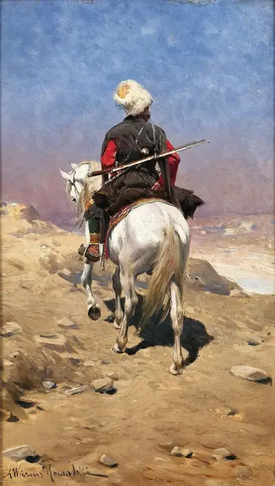 A Caucasian Rider av Alfred von Wierusz-Kowalski