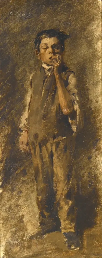 Pojke som biter på naglarna av Wilhelm Busch