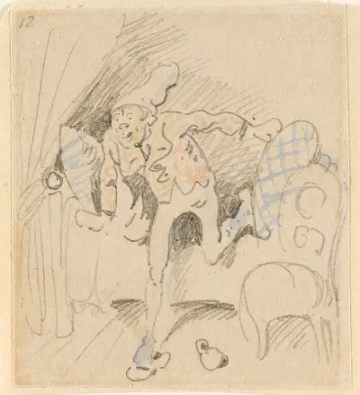 Die gestörte, aber glücklich wieder errungene Nachtruhe (Der Floh); 12 von Wilhelm Busch