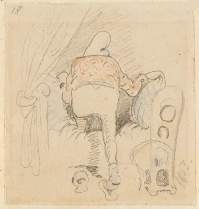 Die gestörte, aber glücklich wieder errungene Nachtruhe (Der Floh); 18 von Wilhelm Busch