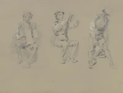 Drei Studien eines Trinkenden av Wilhelm Busch