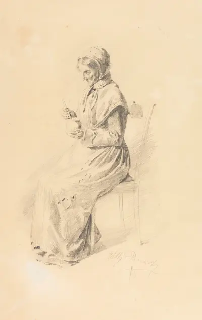 Gammal bondkvinna av Wilhelm Busch