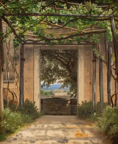 En pergola, Italien av Christoffer Wilhelm Eckersberg