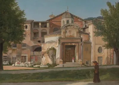 En del av Via Sacra, Rom (Kyrkan Santi Cosma e Damiano) av Christoffer Wilhelm Eckersberg