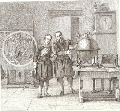 Kristian IV på besök hos Tycho Brahe på Uranienborg av Christoffer Wilhelm Eckersberg