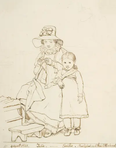 Eckersbergs kone Julie og datter Emilie, Christoffer Wilhelm Eckersberg