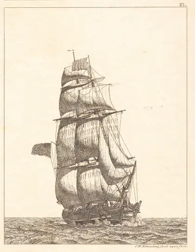 En nordamerikansk brig 2 av Christoffer Wilhelm Eckersberg