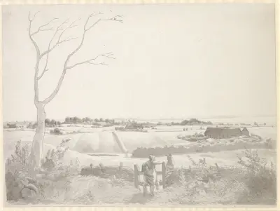Landskab med bondepige ved en stente, Christoffer Wilhelm Eckersberg