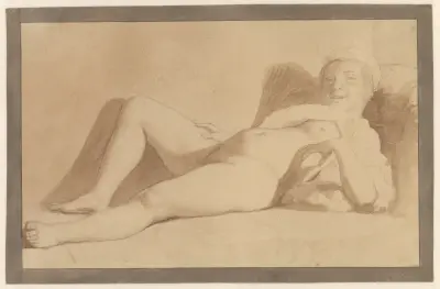 Liggande kvinnlig modell av Christoffer Wilhelm Eckersberg