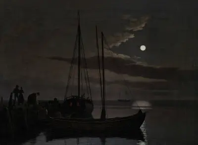 Moonlight Picture av Christoffer Wilhelm Eckersberg
