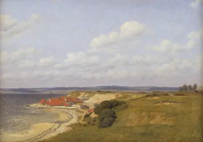 Renbjærg Tileworks by Flensburg Fiord av Christoffer Wilhelm Eckersberg
