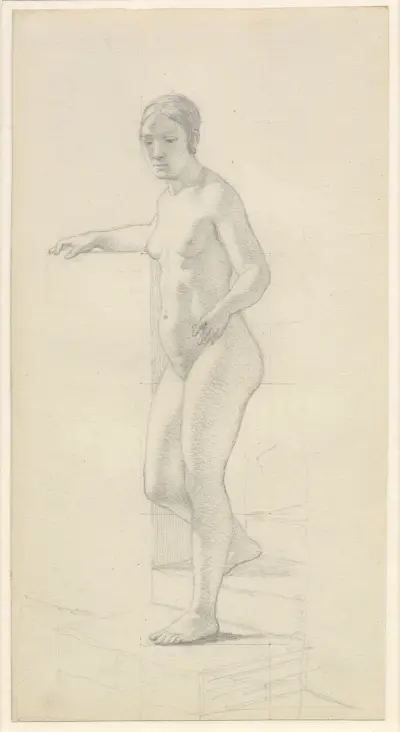 Stående kvinnlig modell av Christoffer Wilhelm Eckersberg