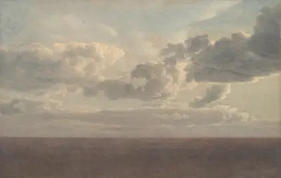 Studie av moln över havet av Christoffer Wilhelm Eckersberg