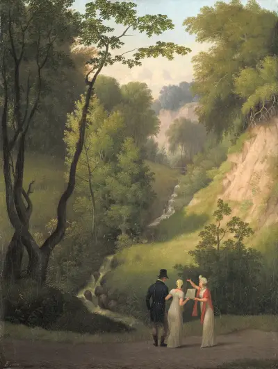 Ďáblova propast na panství Liselund. Ostrov Møn, Christoffer Wilhelm Eckersberg