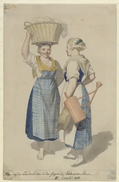 To piger fra egnen ved Coblentz, Christoffer Wilhelm Eckersberg